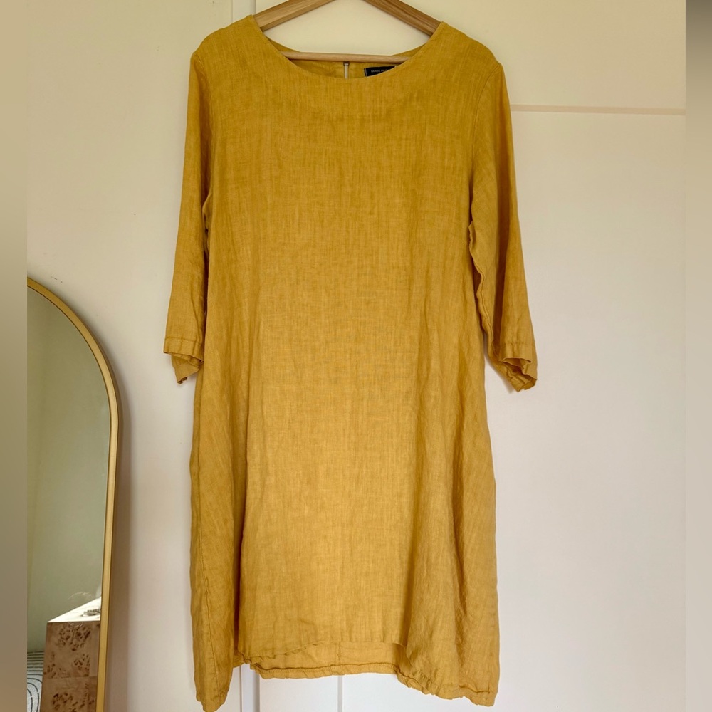 Yellow Linen Dress size large-xl